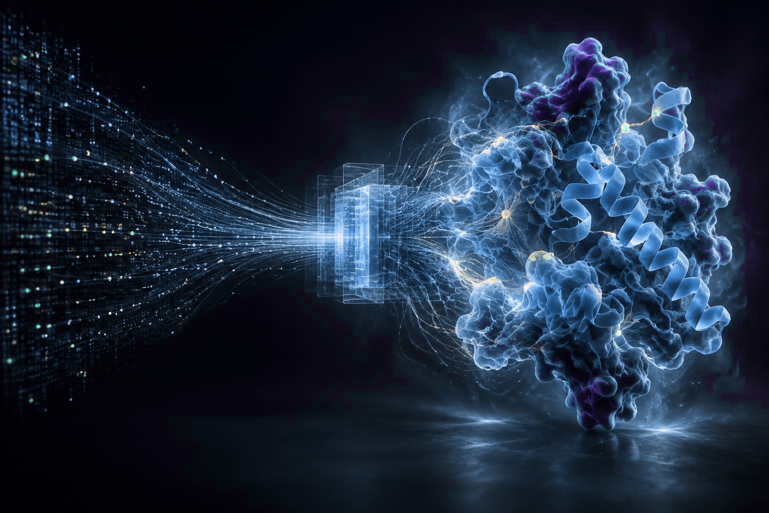 Computational signals resolving into a predicted protein structure
